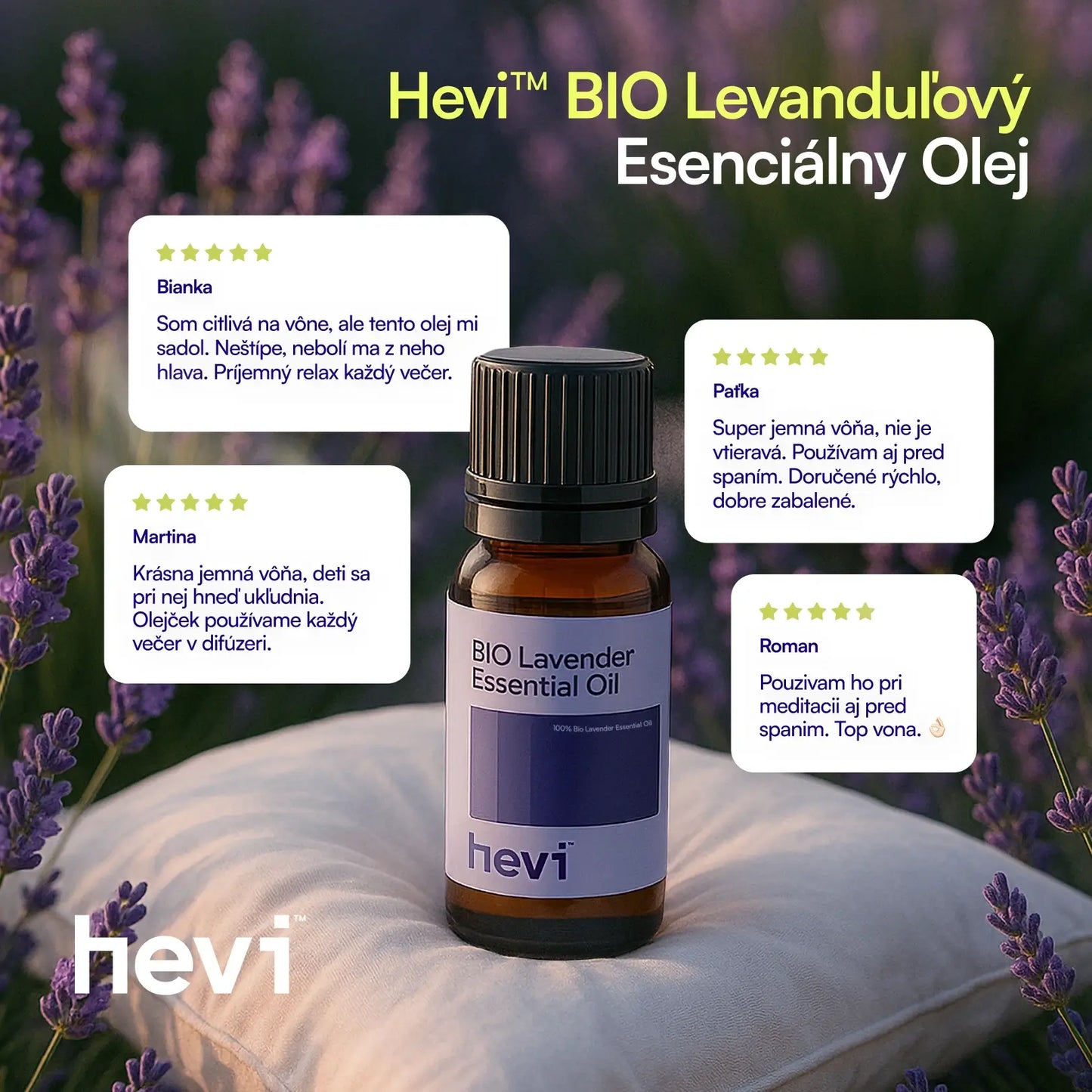 Hevi™ BIO Levanduľový Esenciálny Olej 10ml